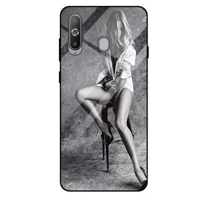 Для samsung galaxy A8S чехол волк девушка стильное закаленное стекло силиконовая рамка стекло Твердый чехол A8S SM-G8870 чехол s - Цвет: A7