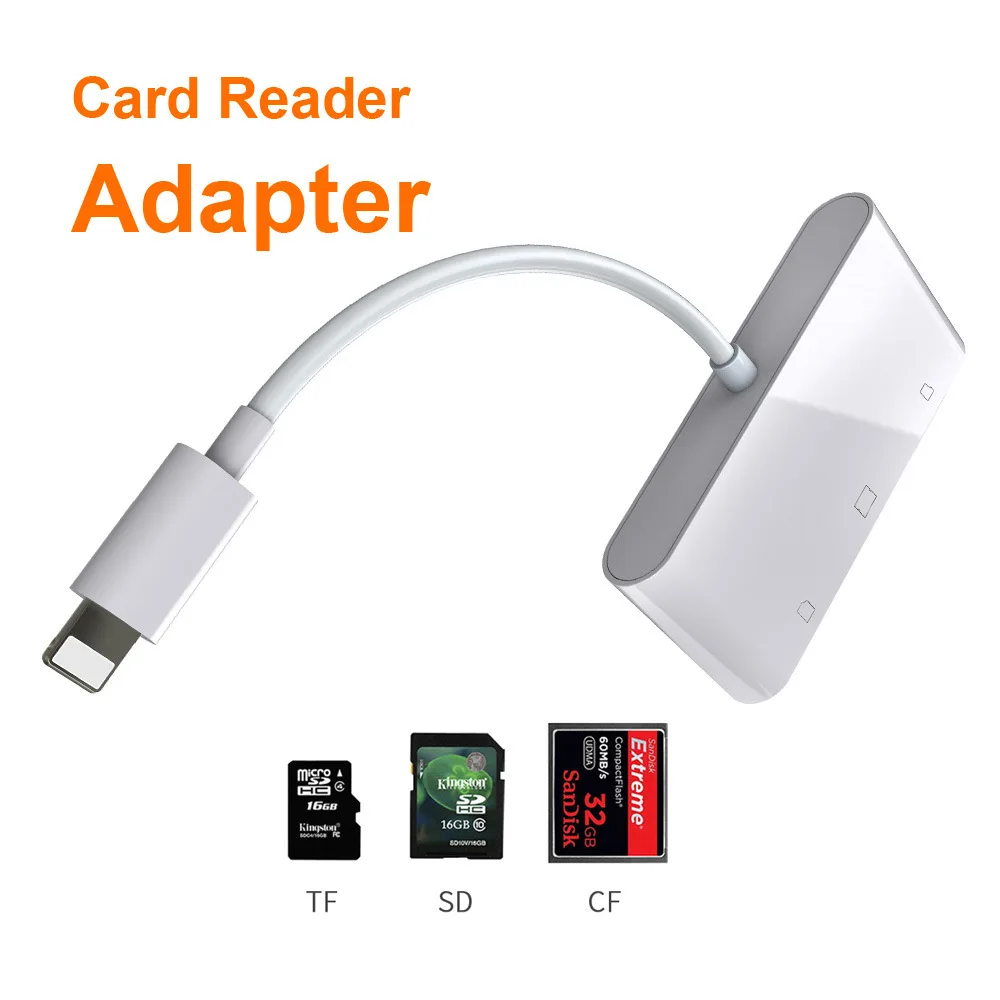 SD TF SDHC CF XD M2 Устройство для чтения карт памяти для IPhone XS MAX XR X 5 6 7 8 Plus для IPAD OTG адаптер USB камера Соединительный комплект писатель