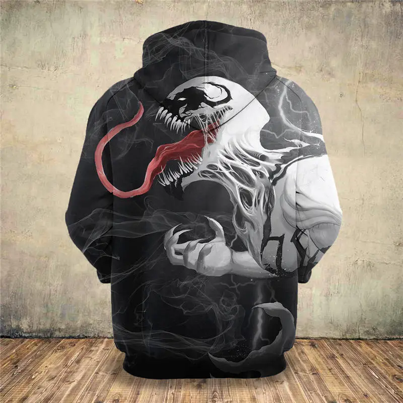Горячая новинка Толстовка индивидуальный дизайн Venom 3D толстовки с принтом уникальные пуловеры топы мужская одежда Прямая поставка F76