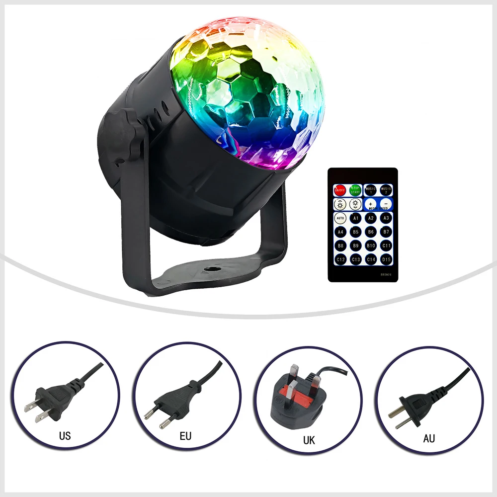 

15 Colors Dj Lights Disco Ball Sound Activated LED Mini Magic Ball Light Home Stage Bar KTV Wedding Show Pub Remote Controller