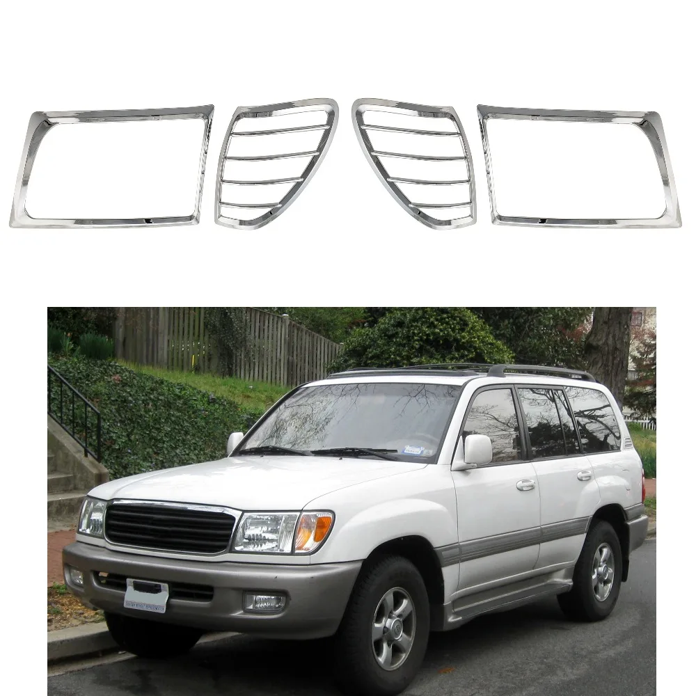 Для Toyota Land Cruiser 4500 LC100 FJ100 1998-2004 крышка головки свет лампы Отделка Рамка протектор Стикеры стайлинга автомобилей аксессуары 4 шт