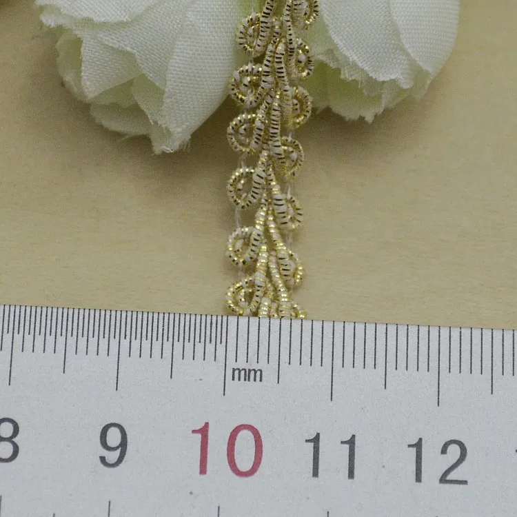 20yards 0.8cm gold silver yarns trim lace ribbon for clothing dress decoration accessory DIY sewing garment braid | Дом и сад
