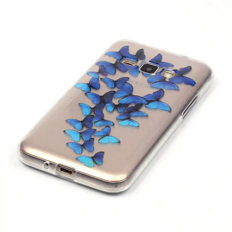 Горячая Pattern Blue butterfly ТПУ Мягкий Gasbag Обложка Чехол Для Samsung Galaxy J1 (2016) J120 Случае |