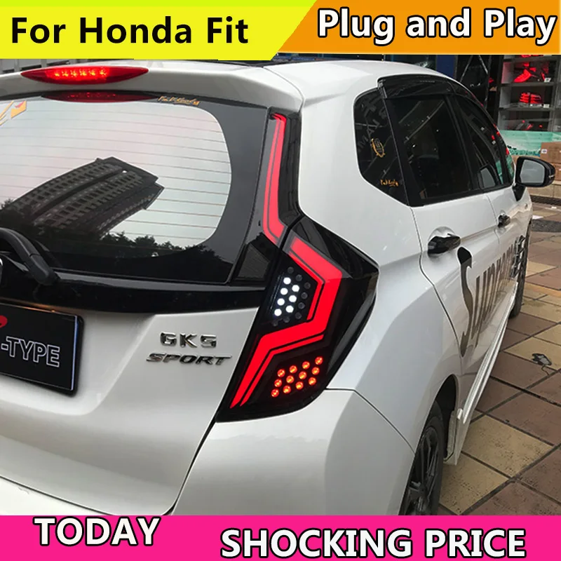 Doxa стайлинга автомобилей чехол для HONDA Fit хвост светильник s 2014 2018 светодиодный