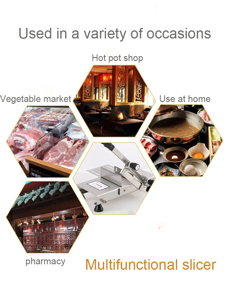 Manual Cutting Slice of herbs fresh meat boned chicken Cutter Multifunctional frozen slicer Stain Steel Meat Slicer machine | Бытовая