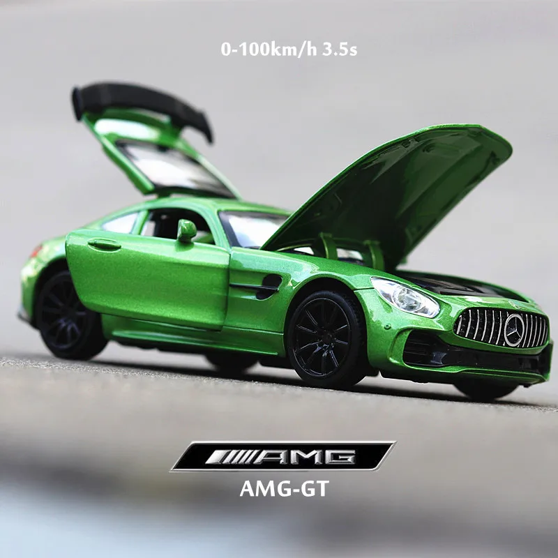 1:32 литье под давлением модель автомобиля GTR-AMG спортивный автомобиль сплав звук и