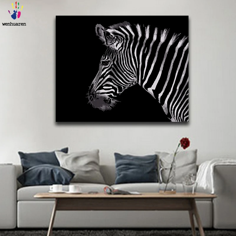 Картина по номерам &quotЗебра&quot 40x50 в рамке | Дом и сад
