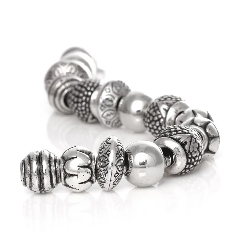 DoreenBeads 50 шт. Смешанные акриловые бусины серебристого цвета разделители