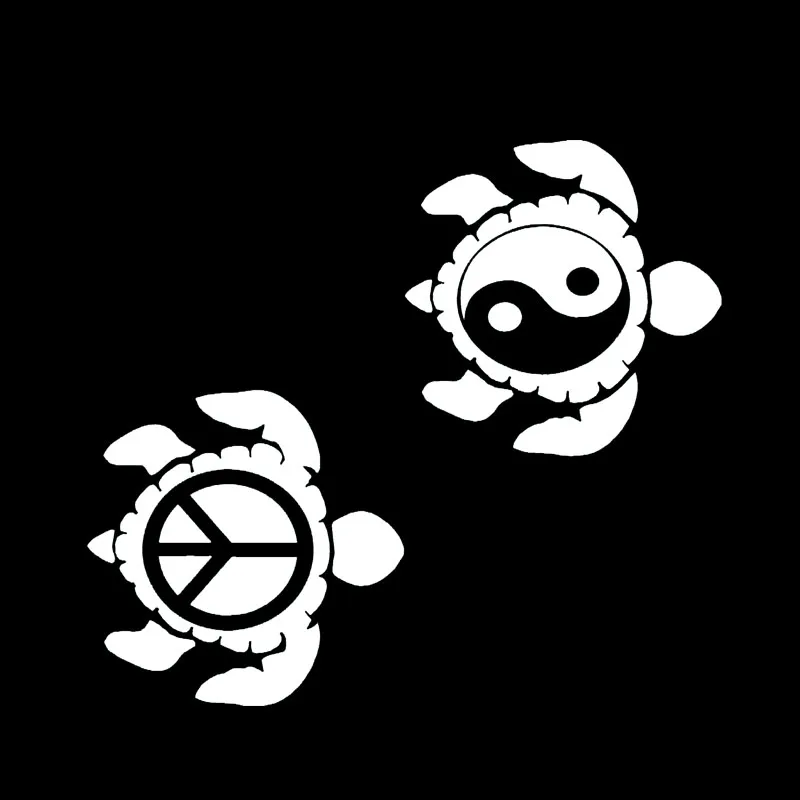 Автомобильная виниловая наклейка HotMeiNi Peace & Yin Yang, цвет черный/Серебряный