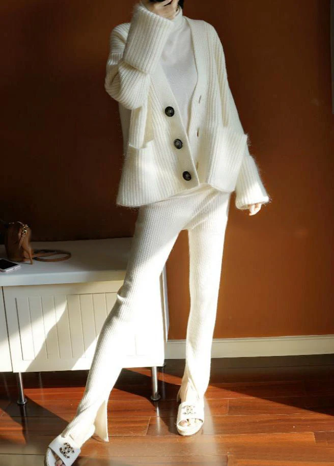 Women Sweaters Cashmere and Wool Jackets Woman Cardigans 2019 New Fashion Loose style Knitwear Solid Standard Tops |