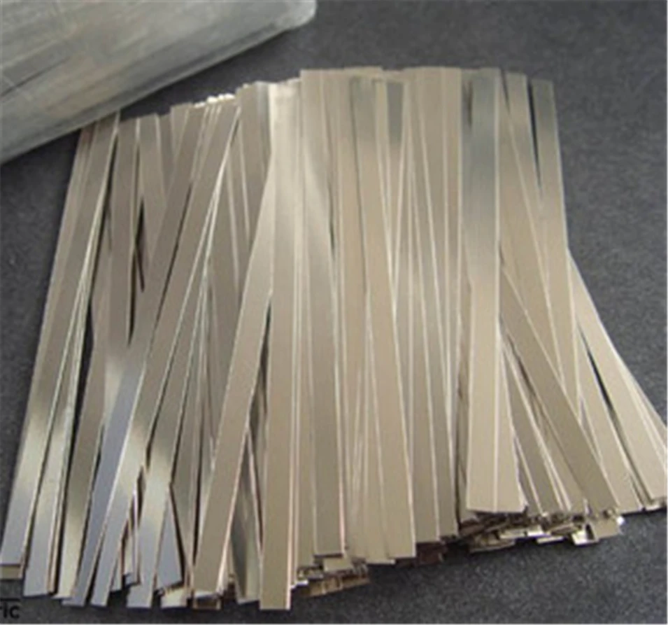 

100pcs/lot 0.1mm x 6mm x 100mm Quality low resistance 99.96% pure nickel Strip Sheets for battery spot welding machine