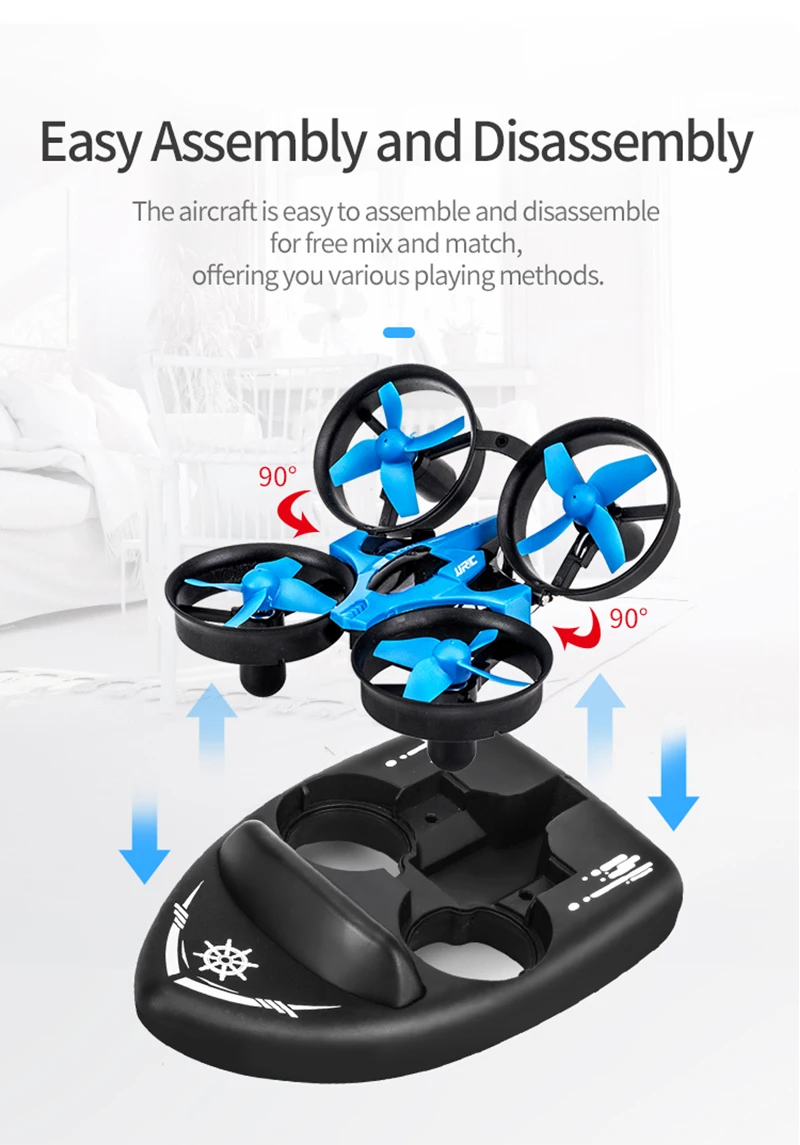 Оригинальный Новый JJRC H36F 2 4G автомобиля Drone лодка 3in1 Многофункциональный водяной