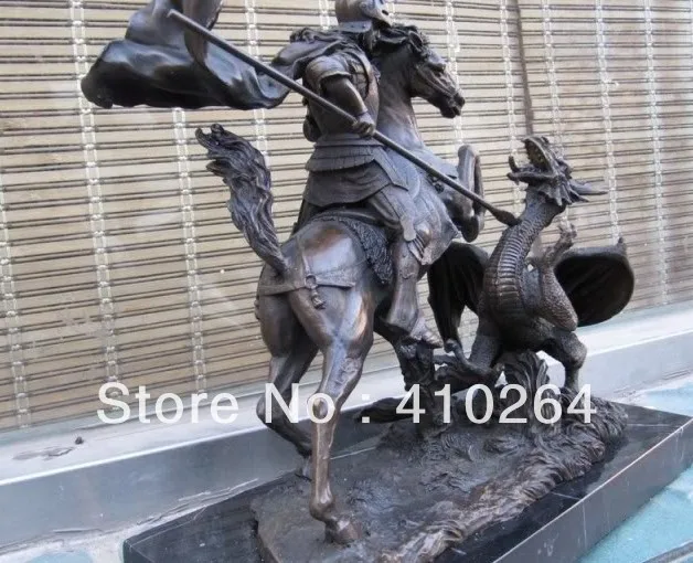 АА] доставка Изысканный Западный изысканный арт деко статуя Святого Георгия и