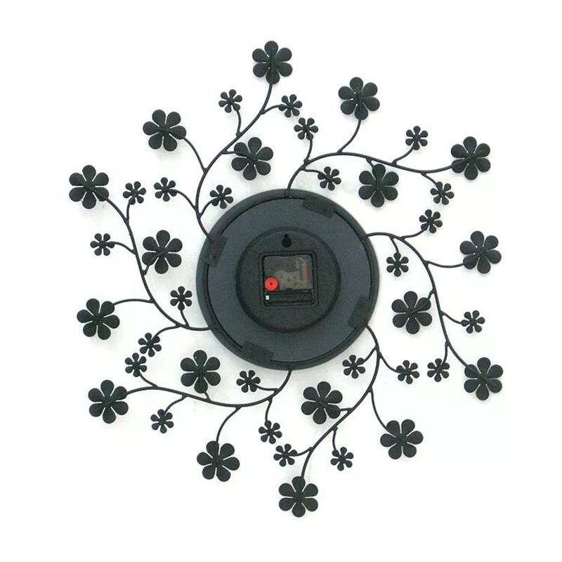 3D настенные часы с большим цветком Декоративные Кованые гостиная 42 шт бриллианты