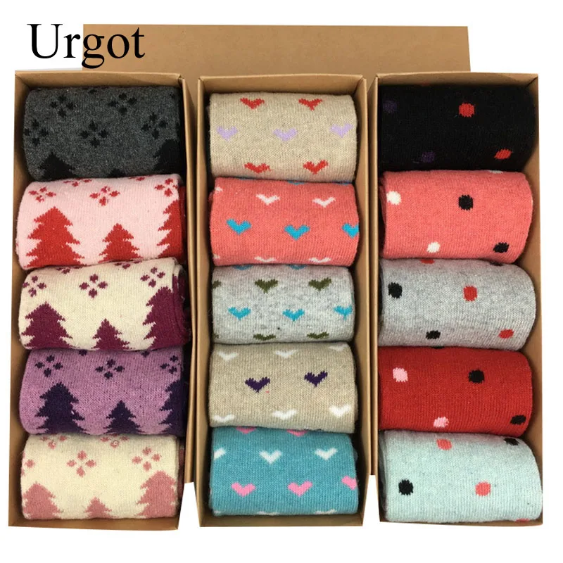 Женские носки из шерсти и хлопка 5 пары/корсаж|Носки| |