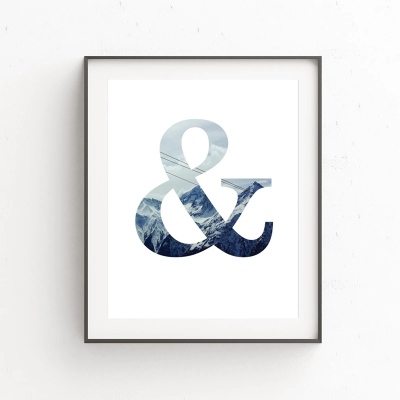 Настенный декор Ampersand на холсте постер с изображением синей Снежной Горы