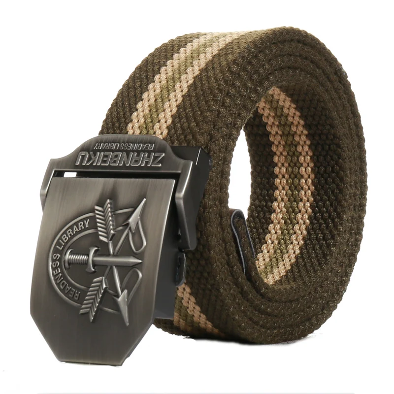 Мужской холщовый ремень LITTOX темно зеленый армейский тактический с драконом 2019|army