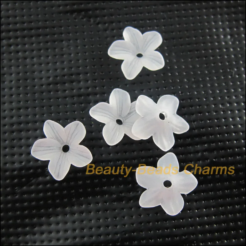 Новинка 200 шт. белые пластиковые акриловые шарики в виде цветов и звезд 11 мм |