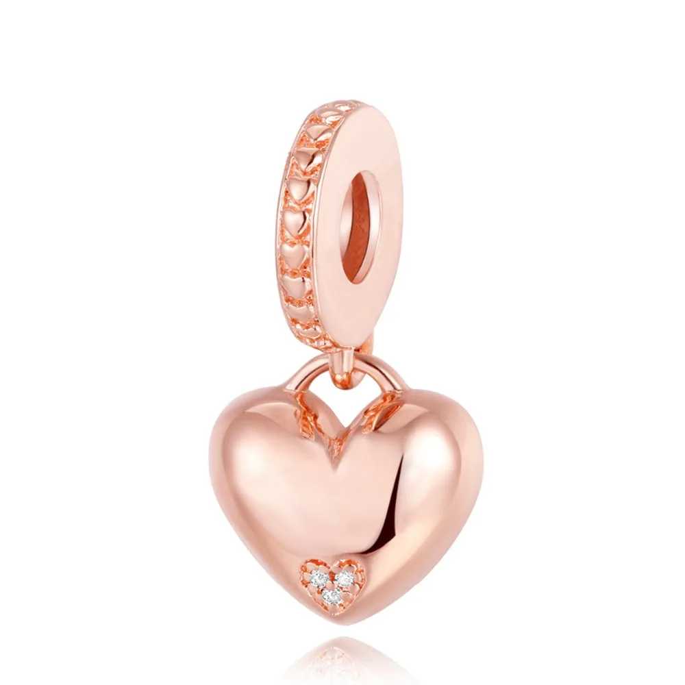 

Mother & Daughter Hearts Dangle Rose Gold Beads For Jewelry Making Fit Original Bracelet for Women DIY Fashion Jewelry