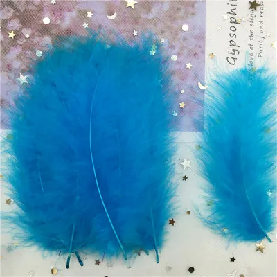 lake blue 50pcs Шлейфы перья индейки 4-6 дюймов 10-14 см куриные Плюмы перья индейки Марабу для самостоятельного изготовления ювелирных изделий Ремесло Декор 50 шт - Цвет: lake blue 50pcs