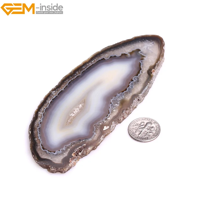 Gem-inside 8-9x3-4 см 1 шт. натуральные красные коричневые Агаты бусинки сверху просверленные плоские кусочки Кабошон бусины для самостоятельного изготовления ювелирных изделий бусины