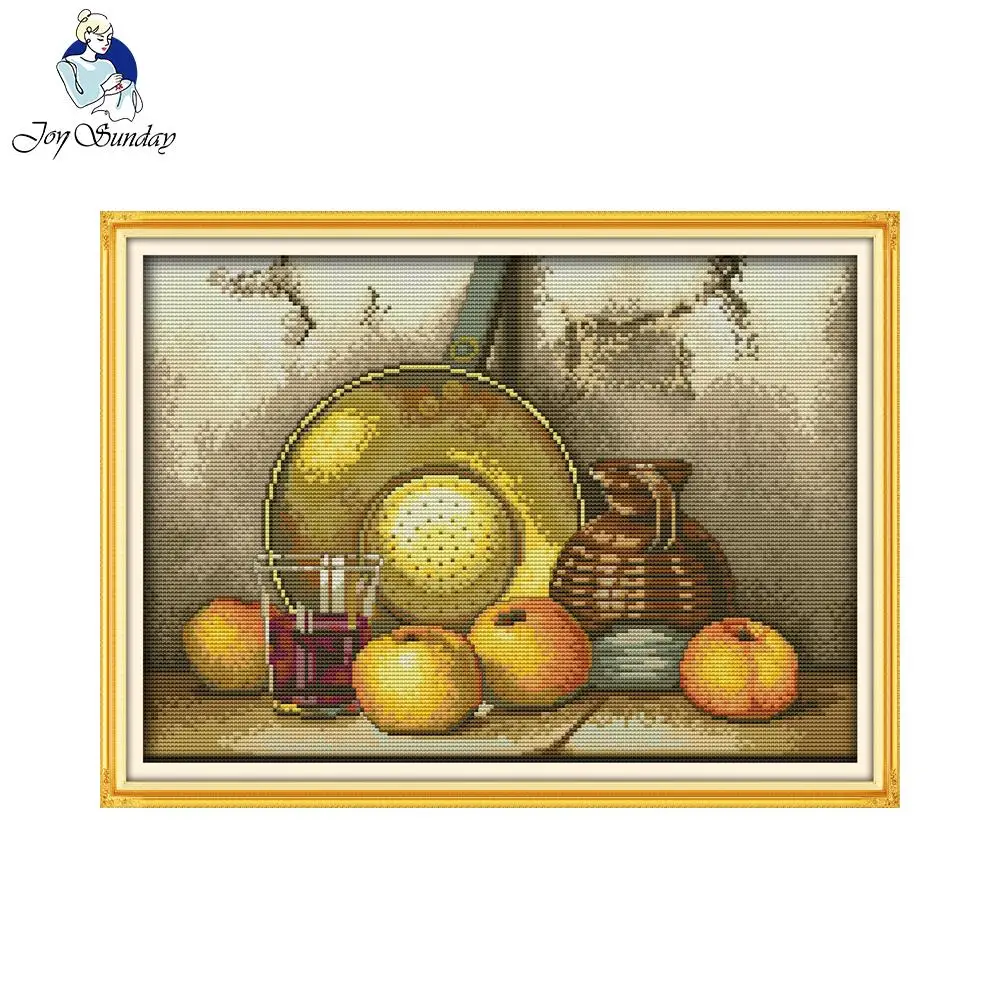 Joy Sunday Натюрморт Фрукты DIY наборы для вышивки крестиком ручной работы рукоделия