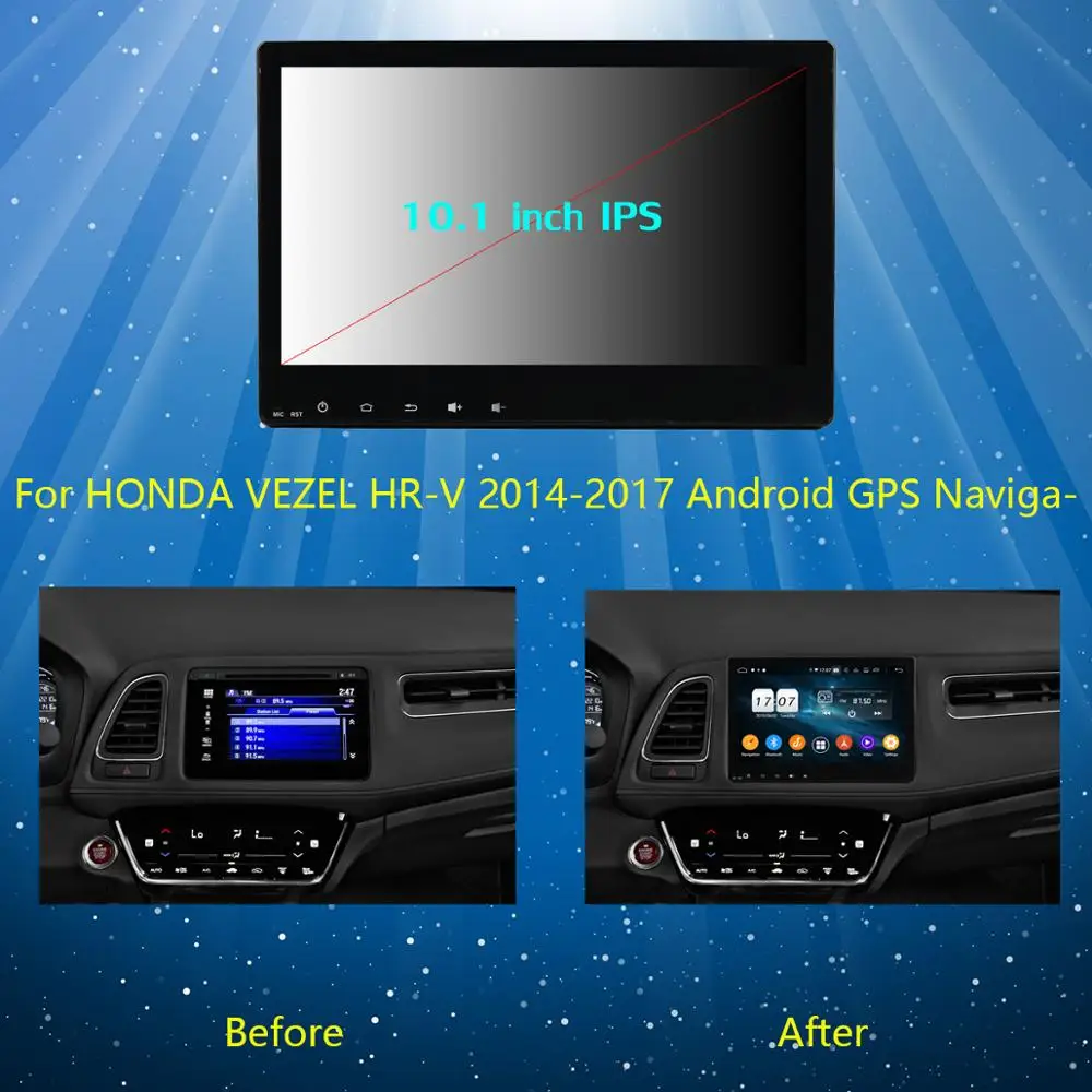 Автомобильный DVD плеер 10 1 дюймов IPS 8Core 4 Гб + 64 ГБ Android 9 0 для Honda Vezel HR V HRV XR 2014 2015 2016 2017