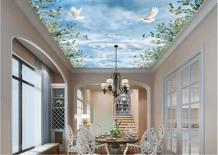 3d настенные фрески для комнат нетканые обои с изображением единорога голубя в