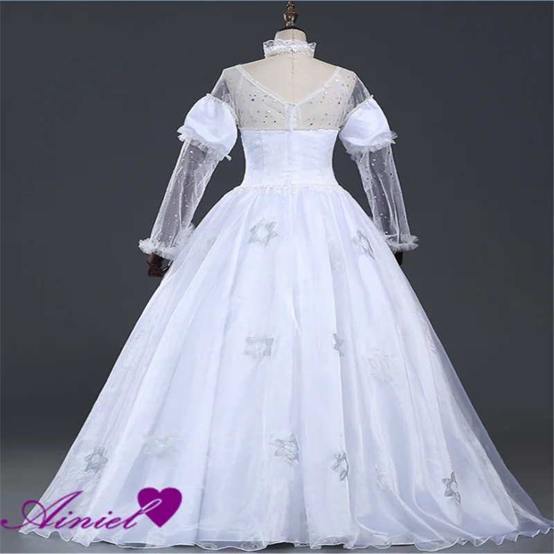 

New Halloween Alice in Wonderland The Queen White Cosplay Costume Party Dress for Women Cosplay Garment
