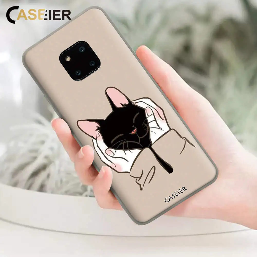 CASEIER Phone Case For Huawei Mate 20 10 P Smart 2019 Cat Picture P20 P10 P9 Lite Pro Y6 Y7 Y9 Cover Fundas |