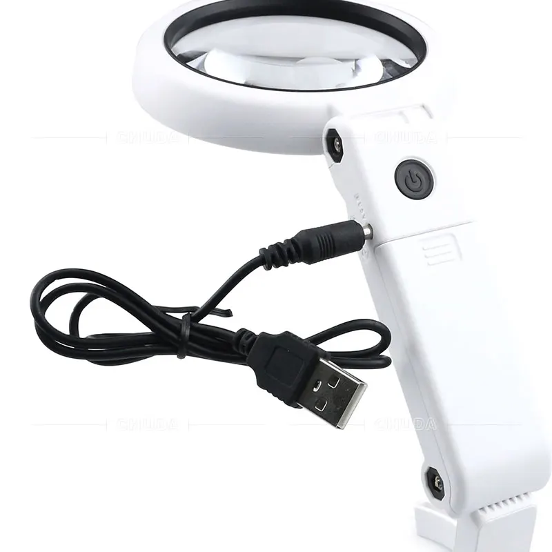 CHUDA 5X складной Ручной Лупа с подсветкой USB 8LED лупа настольная для шитья|Лупы| |