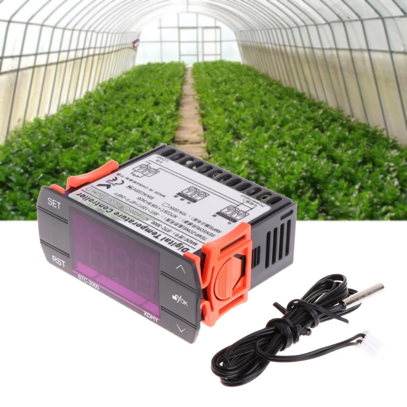 Высокое качество AC 110-220V 30A цифровой регулятор температуры STC-3000 сенсорный экран с датчиком