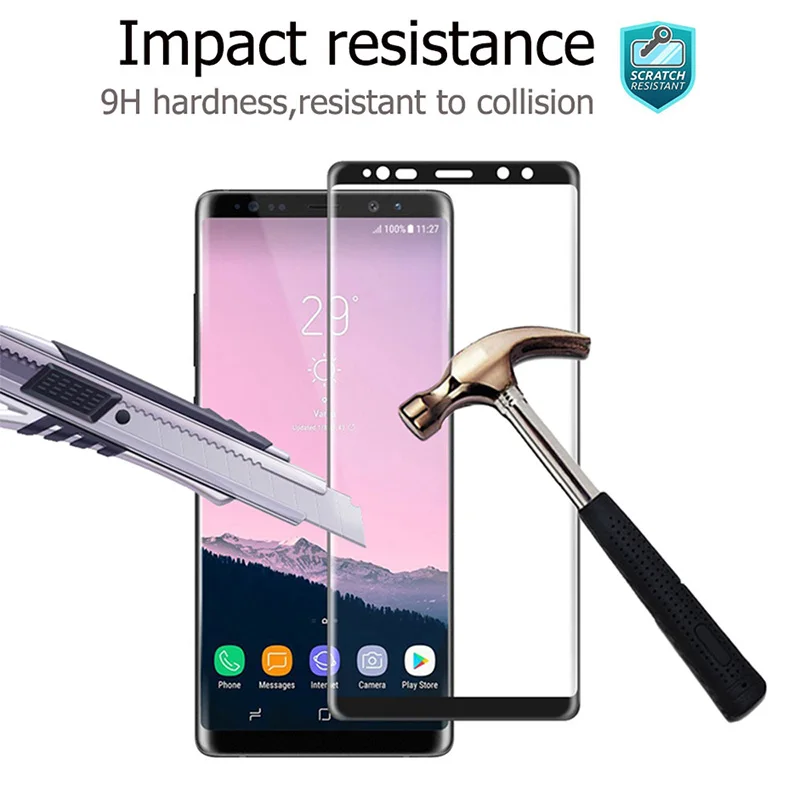3D закаленное Стекло для samsung S9 S8 note 8 примечание 9 S7 S10 E Защитная Прозрачная Экран