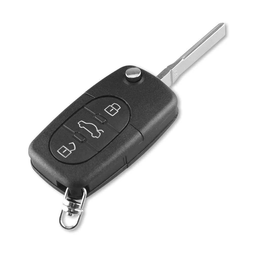 KEYYOU 5x3 кнопки флип автомобильный чехол для ключей оболочка брелок для Audi TT A4 A6 A8 Quattro с лезвием CR1620 держатель батареи
