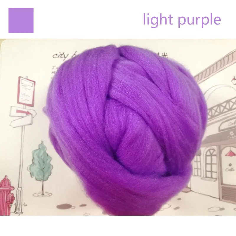 light purple 500 г шерстяная пряжа 20 цветов шерстяная пряжа вязание игла шерсть вязание пряжа шарф крючком ручная работа большой толстый свитер Одеяло шапка - Цвет: light purple