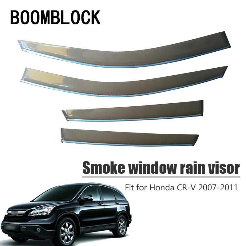 

BOOMBLOCK Car Covers Window Visor Sun Rain Wind Deflector Awning Shield ABS For Honda CR-V Honda CRV 2007 2008 2009 2010 2011