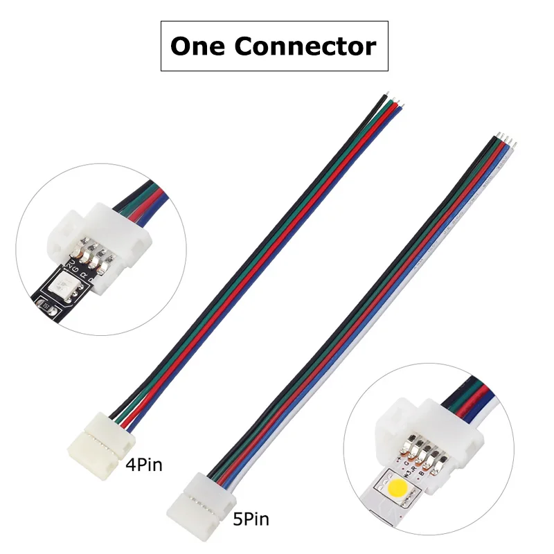4Pin 5Pin разъем для светодиодной ленты для RGB RGBW RGBWW цвет 5050 Светодиодная лента провод Соединительный удлинитель соединительный кабель