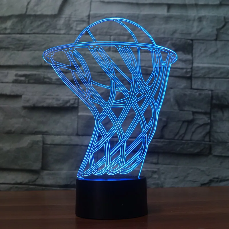 3D Креативный дизайн для баскетбола цветные ночные светильники 7 цветов домашнего