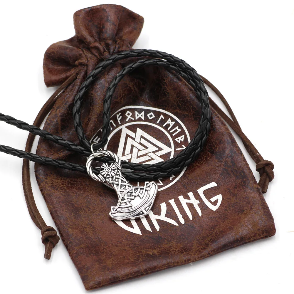 Men Viking Thor Mjolnir Amulet Hammer Scandinavian Pendant Necklace Gift Jewelry with Bag | Украшения и аксессуары