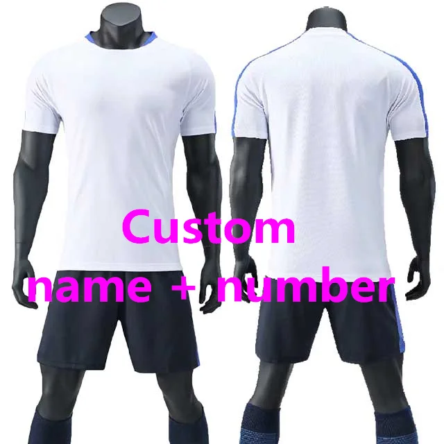 Custom Name Number Пользовательские мужские детские футбольные майки набор футбольные тренировочные костюмы Футбольная форма для подростков командная игра спортивная рубашка Джерси костюм - Цвет: Custom Name Number