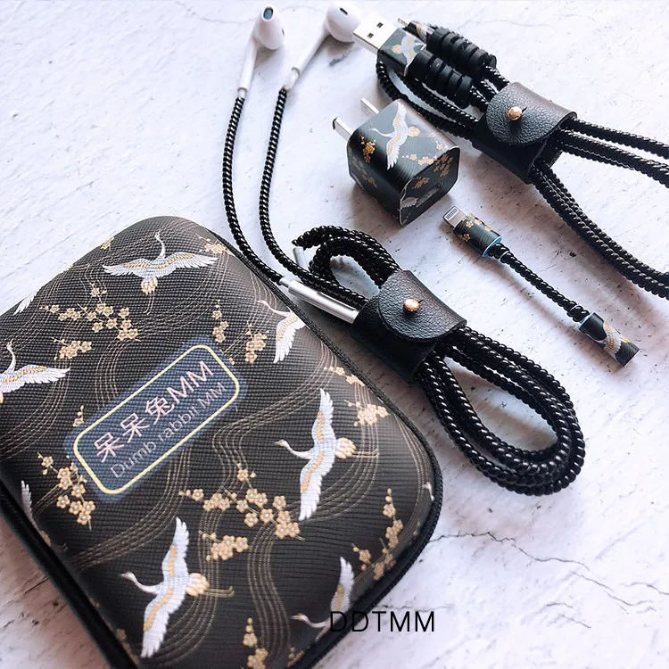 Забавный мультяшный usb-кабель протектор для наушников с кабельным Стикеры для намотки спиральный usb-шнур с зарядным устройством для iphone 5 6 7 8 Разъем XR