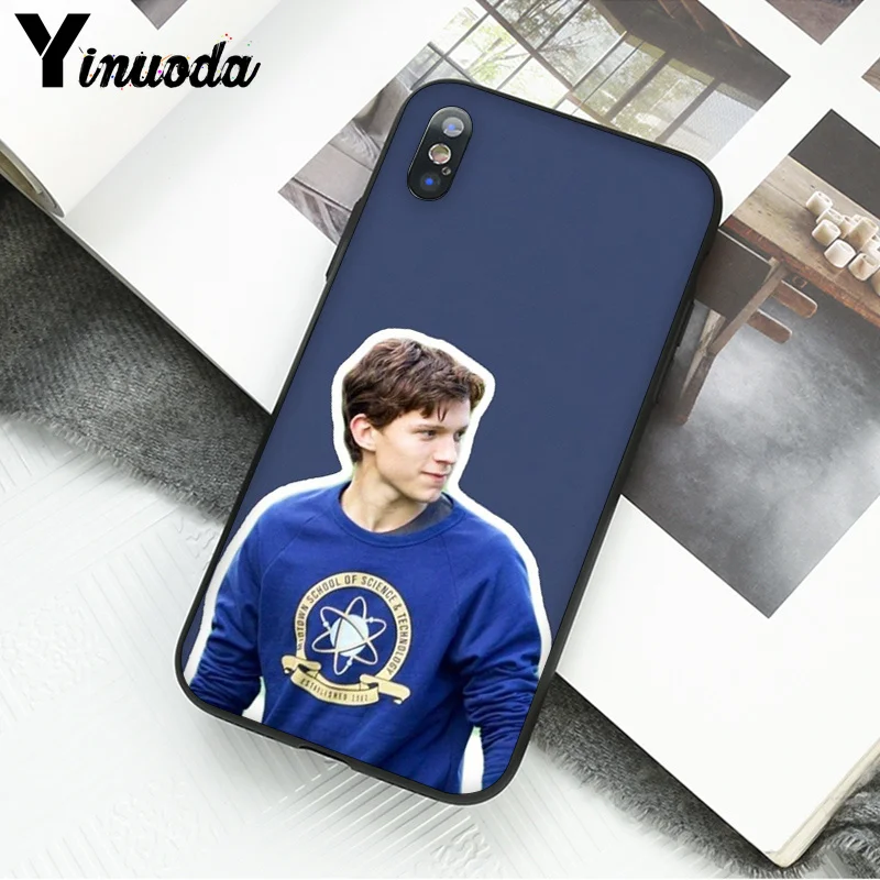 Yinuoda Marvel Hero Человек-паук том Холланд черный чехол для телефона для iPhone 6S 6plus 7plus 8 8Plus X Xs MAX 5 5S XR