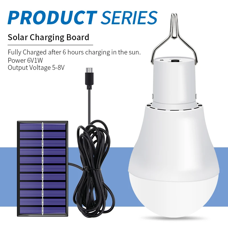 مصباح حديقة LED بالطاقة الشمسية ، مصباح طوارئ ، موفر للطاقة ، USB قابل لإعادة الشحن ، 15 وات ، 5-8 فولت