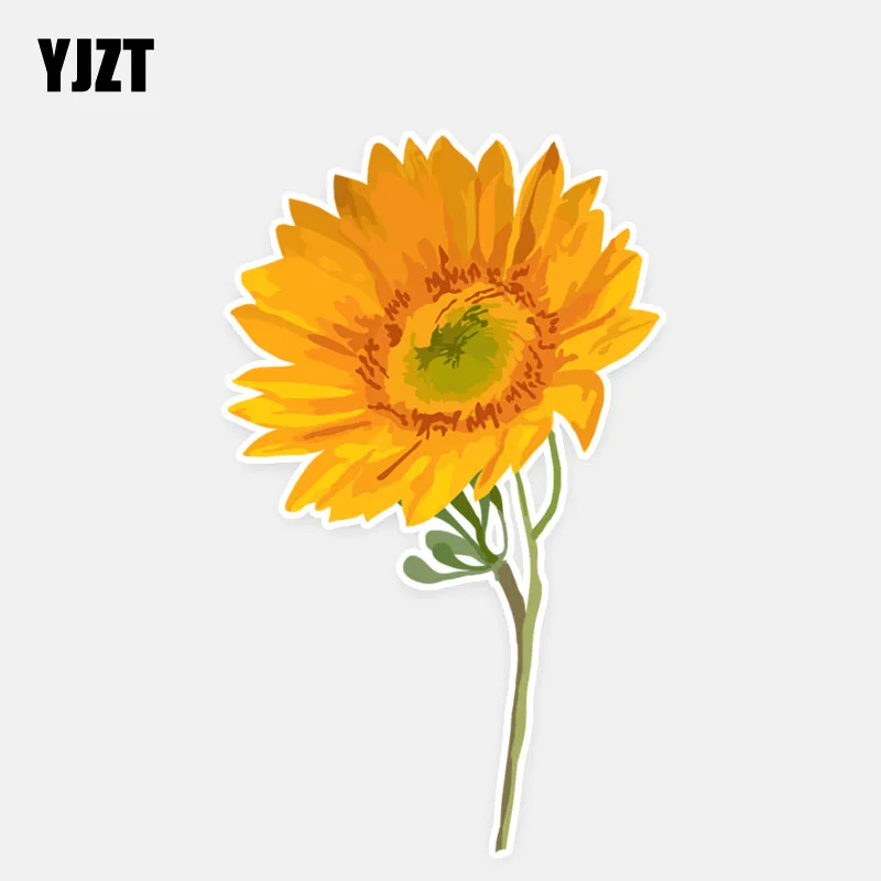 

YJZT 9.4*15.5CM Unique Yellow Flowers Decor Car Stickers Bumper Car Window Personalized 11A0922