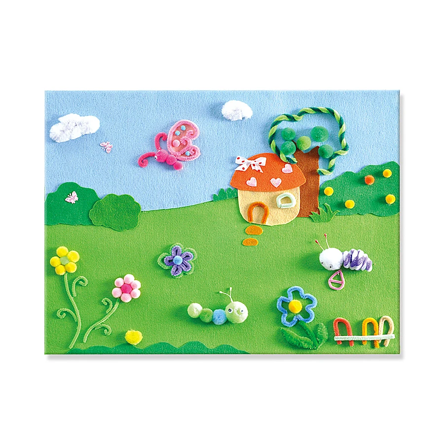 Craft Toys Handmade DIY Plane Puzzle Fabric 45x36CM Creative Non-woven Picture 3D Cartoon Sticker Crafts For kids | Игрушки и хобби