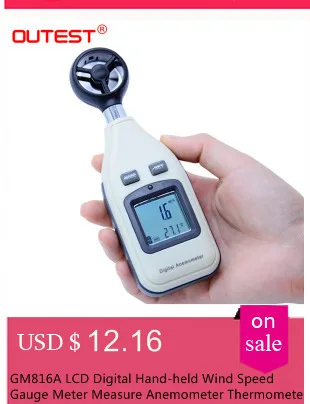 Портативный Анемометр Anemometro термометр GM8908 ветер Скорость Калибр метр Windmeter 30 м/с ЖК-дисплей цифровой Ручной инструмент измерения
