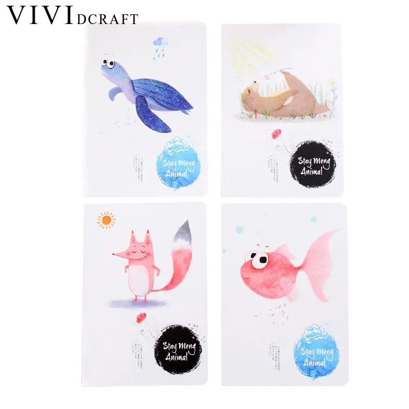 Vividcraft Korea Kawaii Animals Stationery Sketchbook Notebook for Students Agenda 2017 A5 32K Planner Papelaria Diary Binder |
