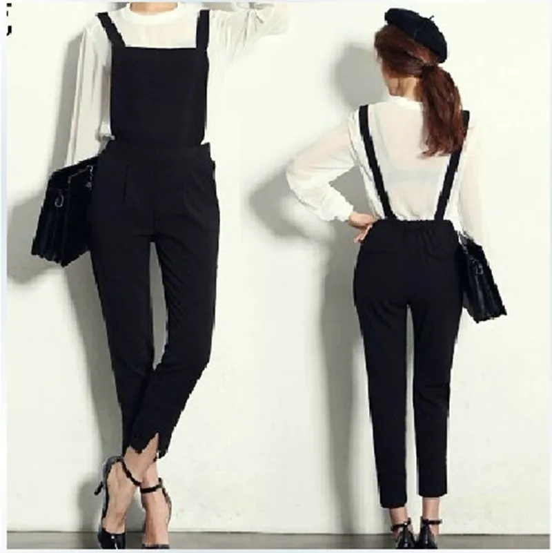 Женский комбинезон в обтяжку Черный Повседневный Облегающий размеры до 6XL