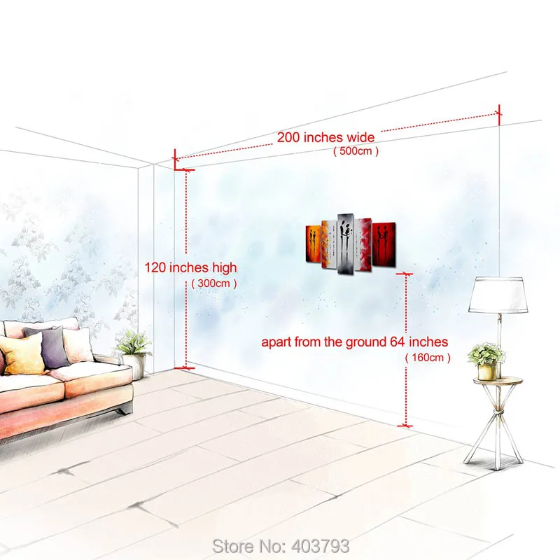 5 панелей 100% ручная роспись масляные картины парные люди влюбленные современные