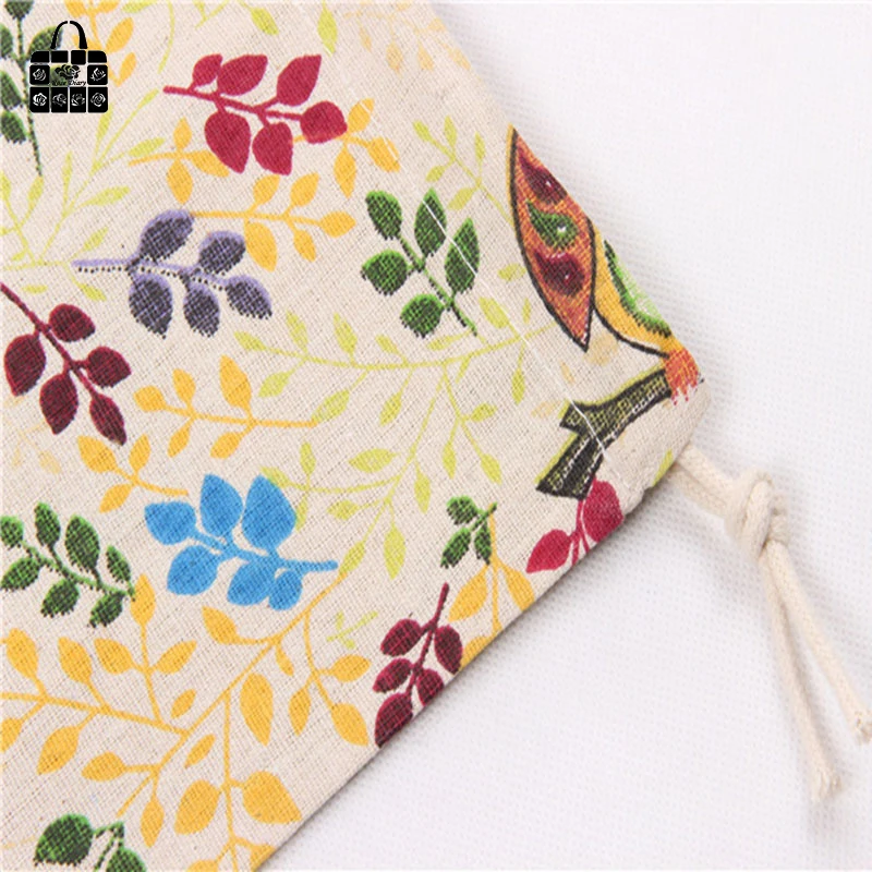 1 шт. Милый хлопковый тканевый мешок для сбора пыли с принтом совы дорожная сумка